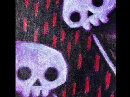 2023 Skull Rain 20x25cm Painted Canvas Discount