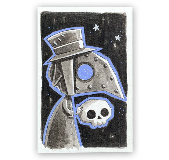 2021 Plague Doctor Skull Watercolour Supply