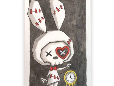 2021 White Rabbit and the Melting Clock Watercolour For Cheap