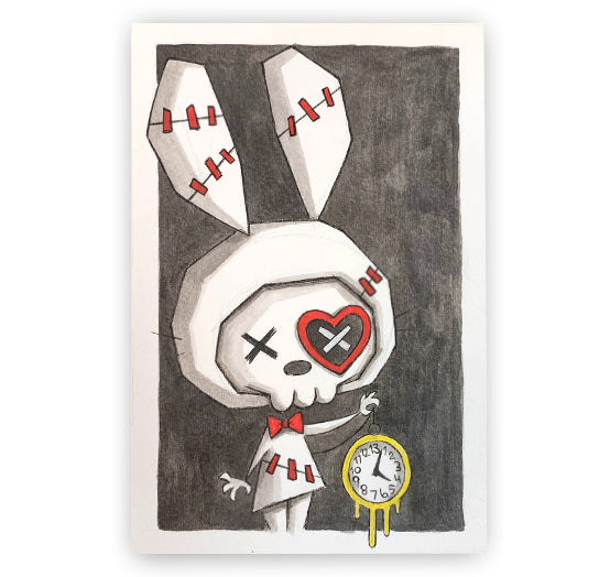 2021 White Rabbit and the Melting Clock Watercolour For Cheap