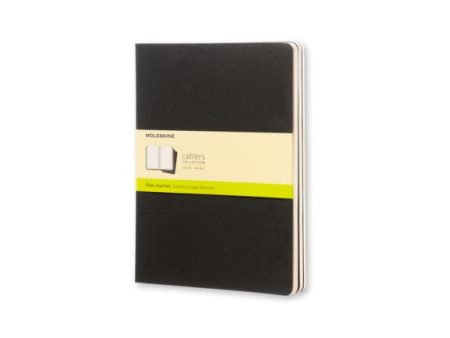 Moleskine Plain Cahier Xl - Black Cover (3 Set) on Sale