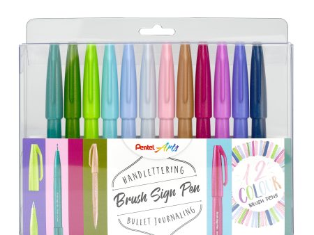 Sivellinkärkikynä 12 kpl Pentel Brush Sign Pen For Discount