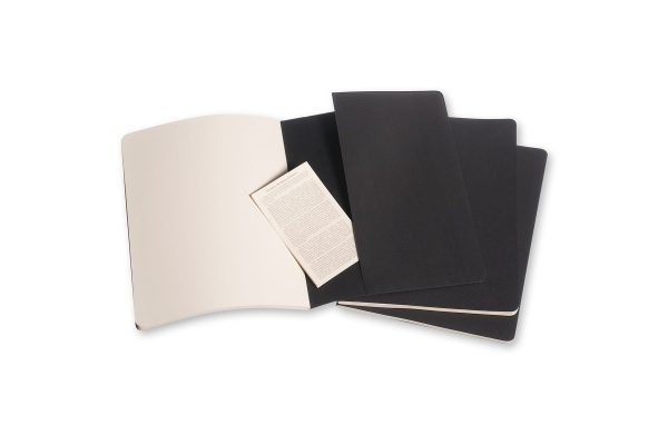 Moleskine Plain Cahier Xl - Black Cover (3 Set) on Sale